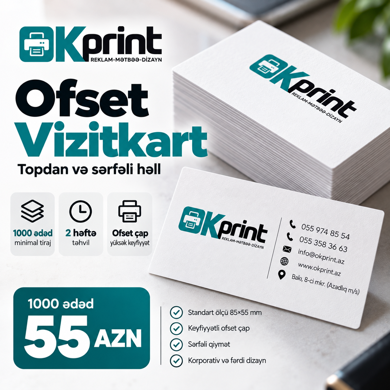 Ekonom vizitkart, Ucuz vizitka, ucuz vizitkart. Vizitka sifarişi, vizitkartlar