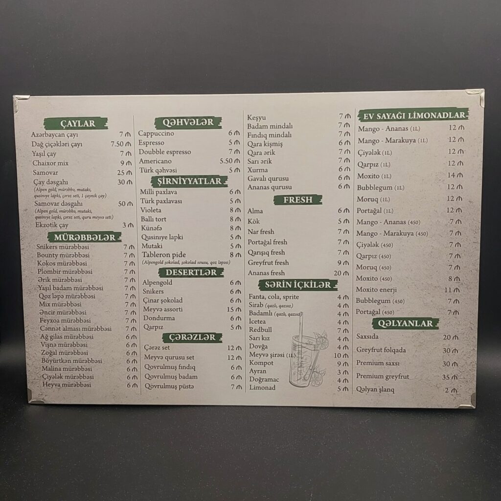 menyu çapı, karton menyu, sərt menyu, menyular, menyu sifarişi, menu çapı, menu